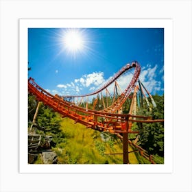 Firefly Thrilling Roller Coaster Ride On A Sunny Adventure Day 31704 Art Print