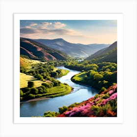 River Valley In The Mountains Art Print