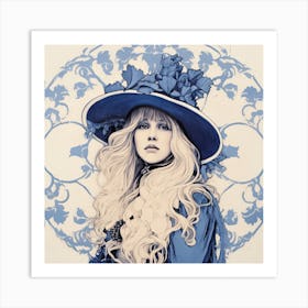 Stevie Nicks Delft Tile Illustration 3 Art Print