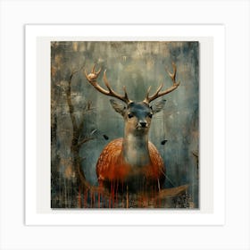 Deer forest Art Print