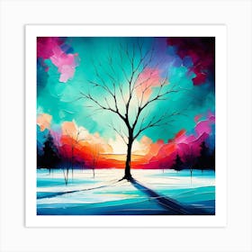 Tree In The Snow 1 Art Print