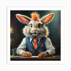 Rabbit In A Suit 19 Art Print