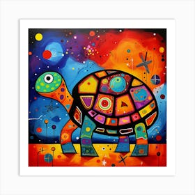 Turtle In Space Art Print