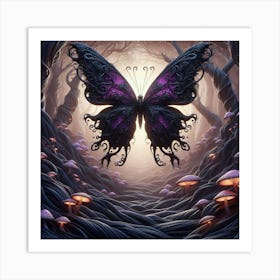 Butterfly In The Forest 42 Art Print