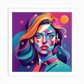 Colorful Portrait Of A Woman Art Print