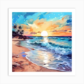 Sunset On The Beach 15 Art Print