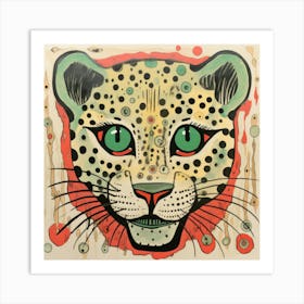 Abstract Snow Leopard Art Print