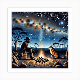 Night At The Campfire Art Print