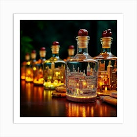 City In Bottles Art Print