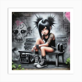 Girl With Spikes Art Print