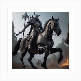 Knight On Horseback Art Print