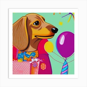 Dachshund Birthday Art Print