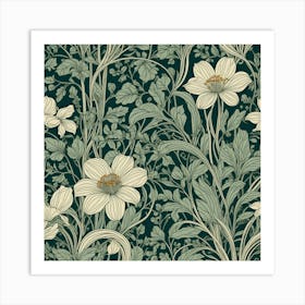 Wallpaper Floral Pattern Art Print