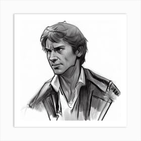 Han Solo Sketch Art Print Art Print