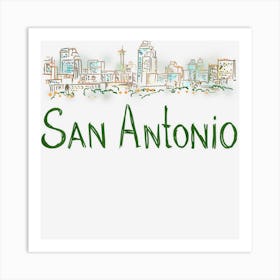 San Antonio City Texas Souvenir Gift For Men Women Art Print