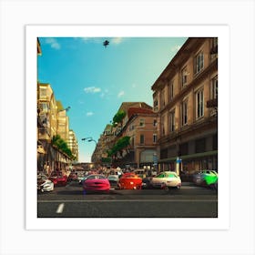 Street Scene - Screenshot Thumbnail Art Print