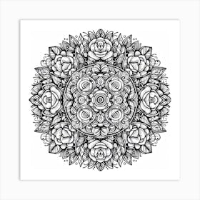 Rose mandala 1 Art Print