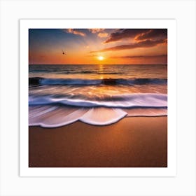 Sunset On The Beach 422 Art Print