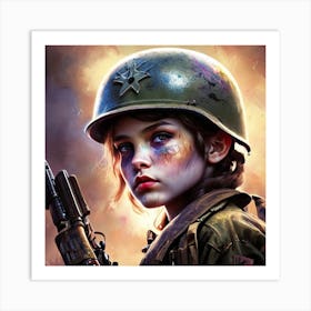 Young Female Soldier of WW2 Art Print