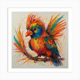 Colorful Parrot Art Print