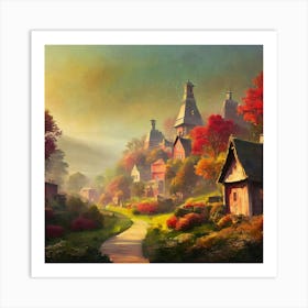 Village In Autumn Art Print