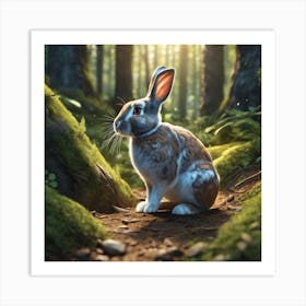 Rabbit In The Forest 88 Art Print