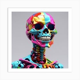 Colorful Skeleton Art Print