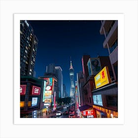 Shanghai At Night Art Print