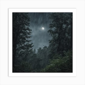 Full Moon In The Forest 1 Art Print