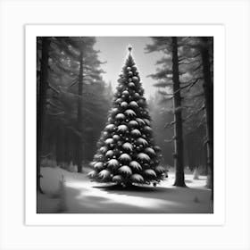 Christmas Tree In The Snow 11 Art Print