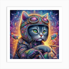 Harley Cat Art Print