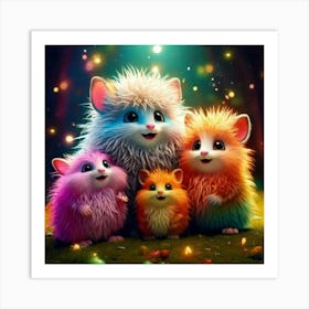 Firefly Charming Group Of Playful, Magical, Fluffy Creatures 22348 (2) Art Print