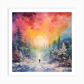 Watercolour Whispers of Winter Art Print