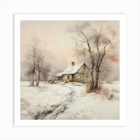 House In The Snow 3 Art Print