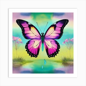 Illustration Graphic Butterfly In Tie Dye (2) Art Print