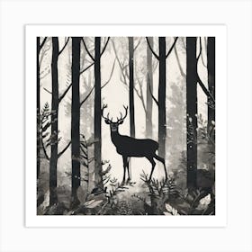 Deer In The Woods 10 Art Print