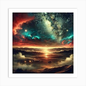 Galaxy And Stars Art Print