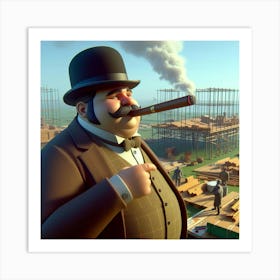 Man Smoking A Cigar Art Print