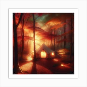 Tent In The Forest Art Print