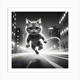 Cat In The City 2 Art Print