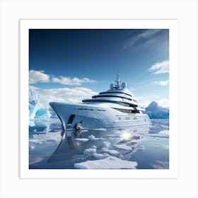 Luxury Yacht In The Ice Art Print