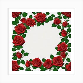 Red Roses Frame 4 Art Print