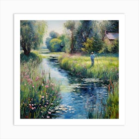 Tranquil Riverside Tapestry Art Print