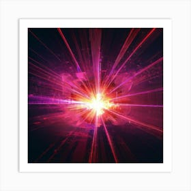 Laser Explosion Glitch Art 20 Art Print