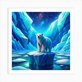 Polar Bear Standing On An Iceberg 1 Art Print