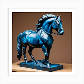 Estatua Caballo Azul Art Print