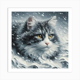 Snow Cat 1 Art Print