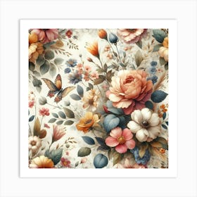 Floral Wallpaper 6 Art Print