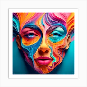 Abstract Paper Face 1 Art Print