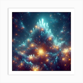 Glowing crystals Art Print